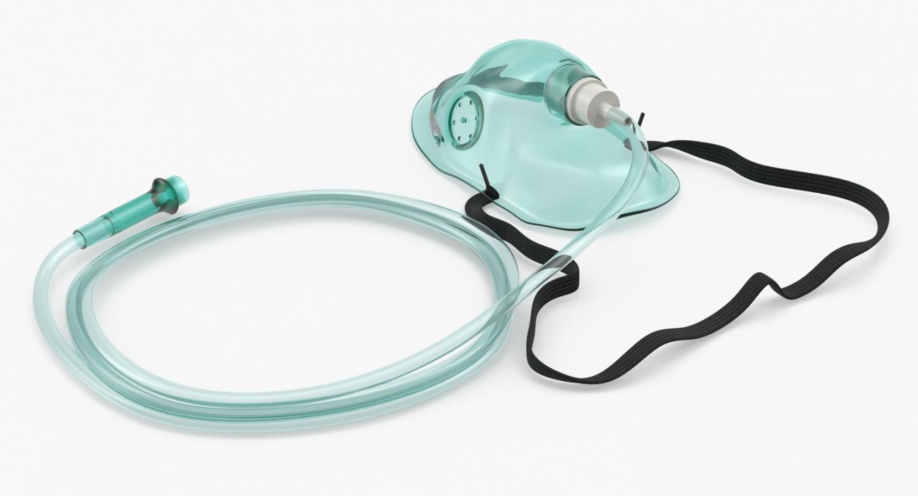 3D Oxygen Mask with Oxygen Cylinder Collection model