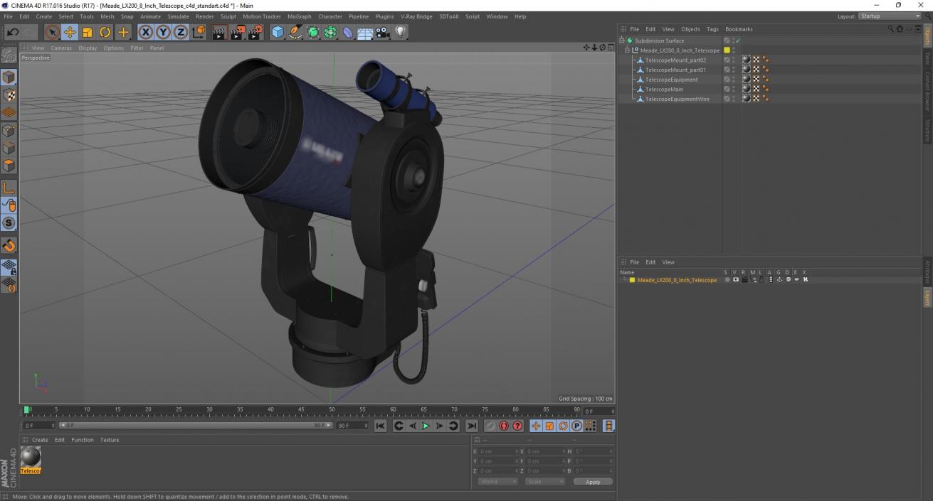 3D Meade LX200 8 Inch Telescope model