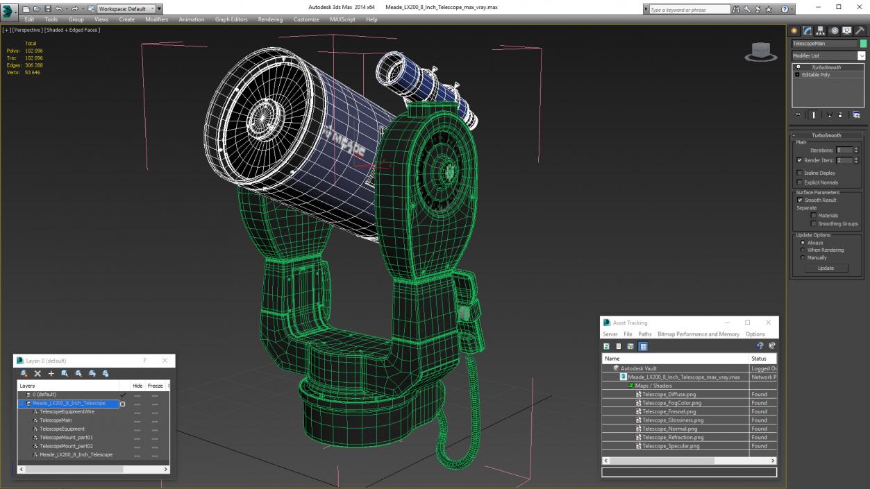 3D Meade LX200 8 Inch Telescope model