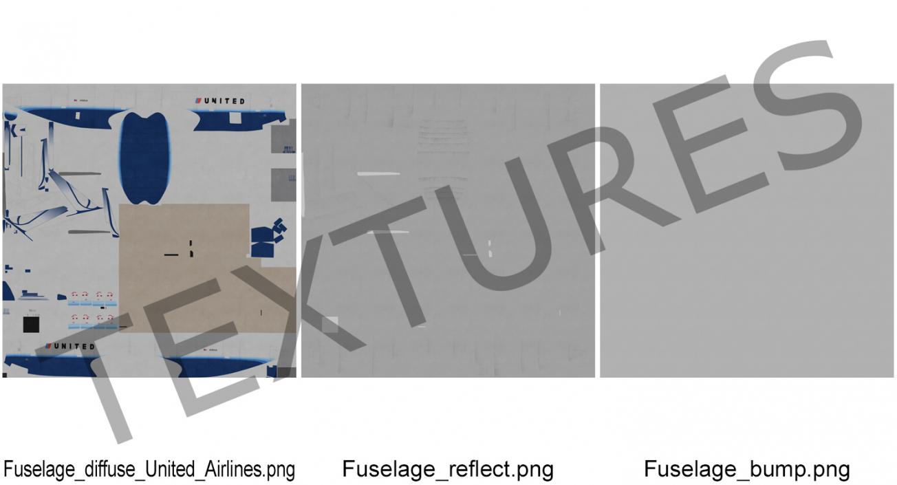 Boeing 777 200LR United Airlines Rigged 3D model