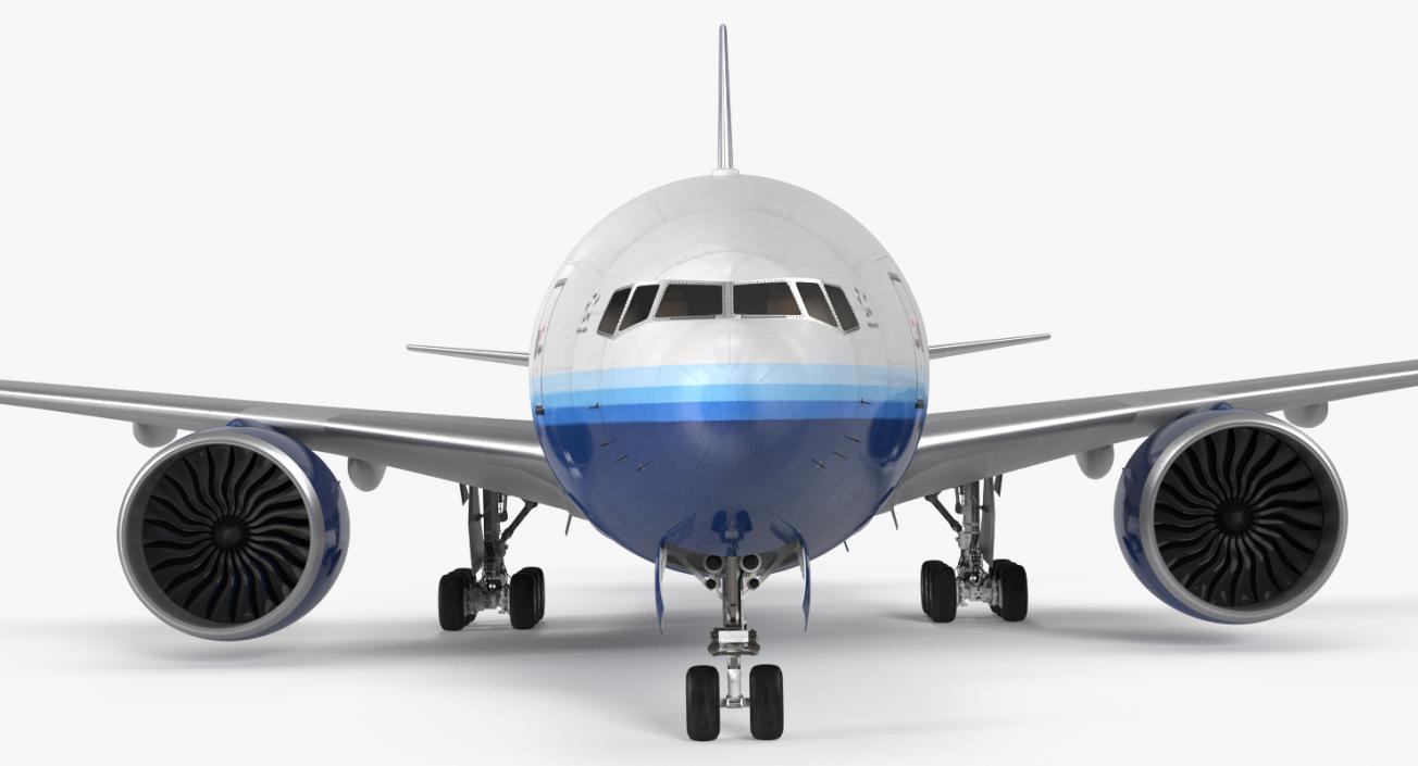 Boeing 777 200LR United Airlines Rigged 3D model