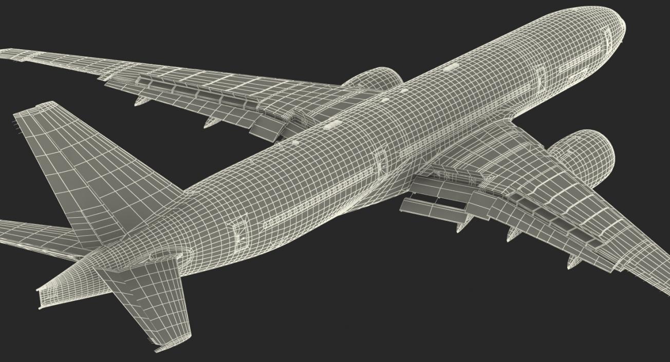 Boeing 777 200LR United Airlines Rigged 3D model