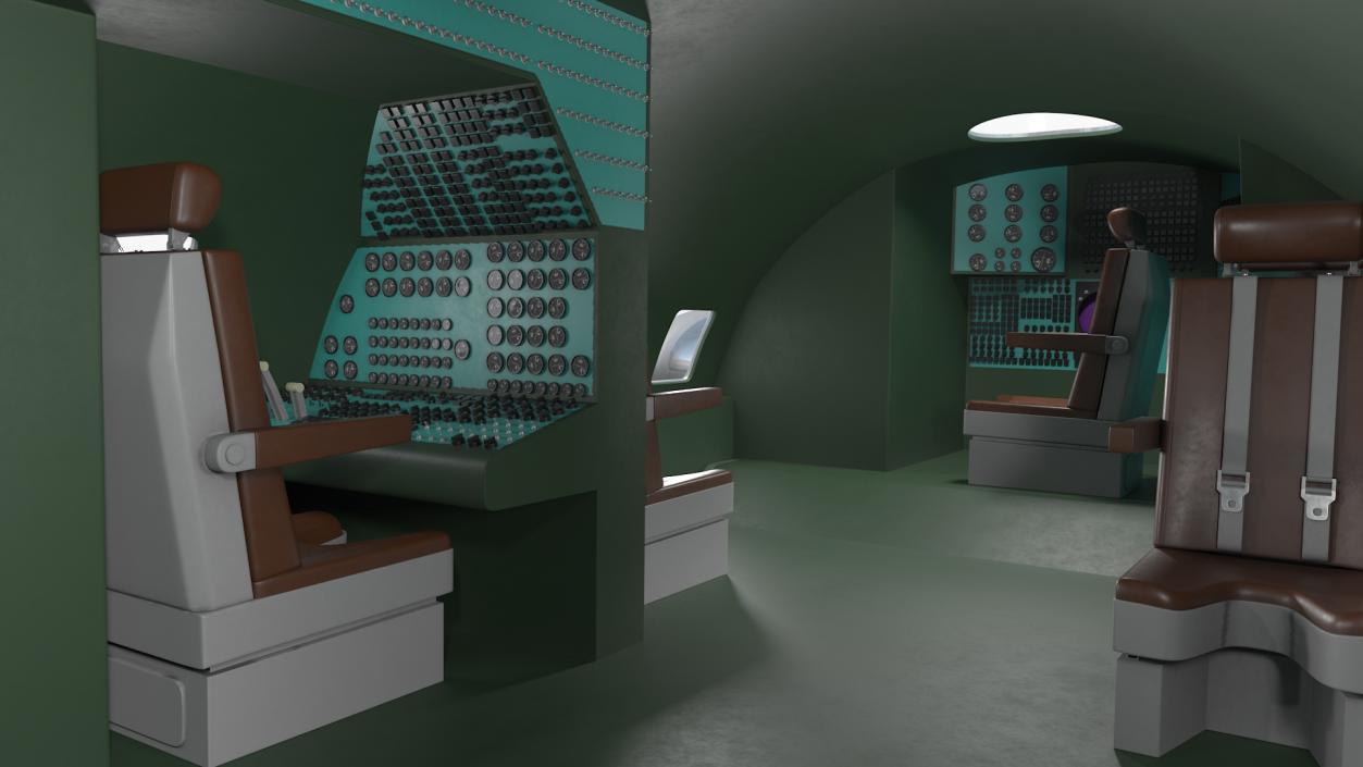 Strategic Missile Carrier Tu-95MC Bear Simple Interior 3D model