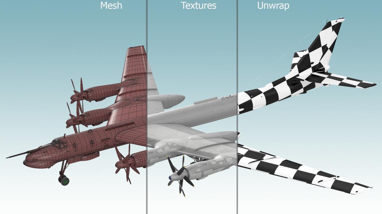 Strategic Missile Carrier Tu-95MC Bear Simple Interior 3D model