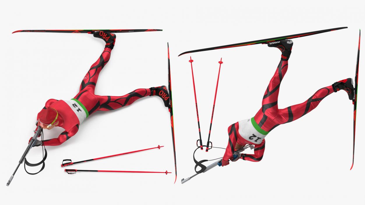 3D Biathlete Fully Equipped Shooting Pose model