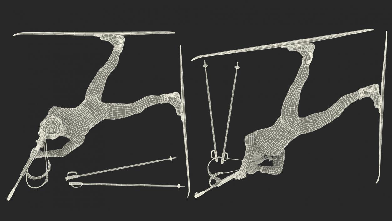 3D Biathlete Fully Equipped Shooting Pose model