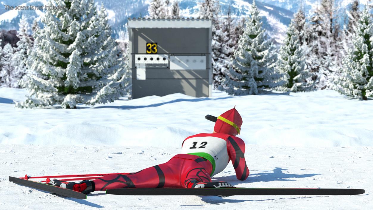 3D Biathlete Fully Equipped Shooting Pose model