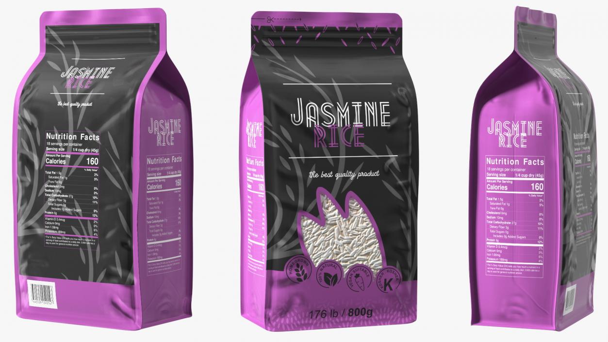 3D model Jasmine Rice Package