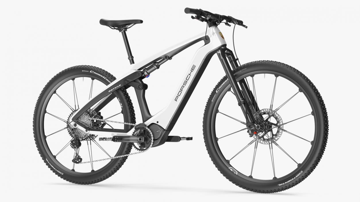 Porsche eBike Cross White Rigged 3D