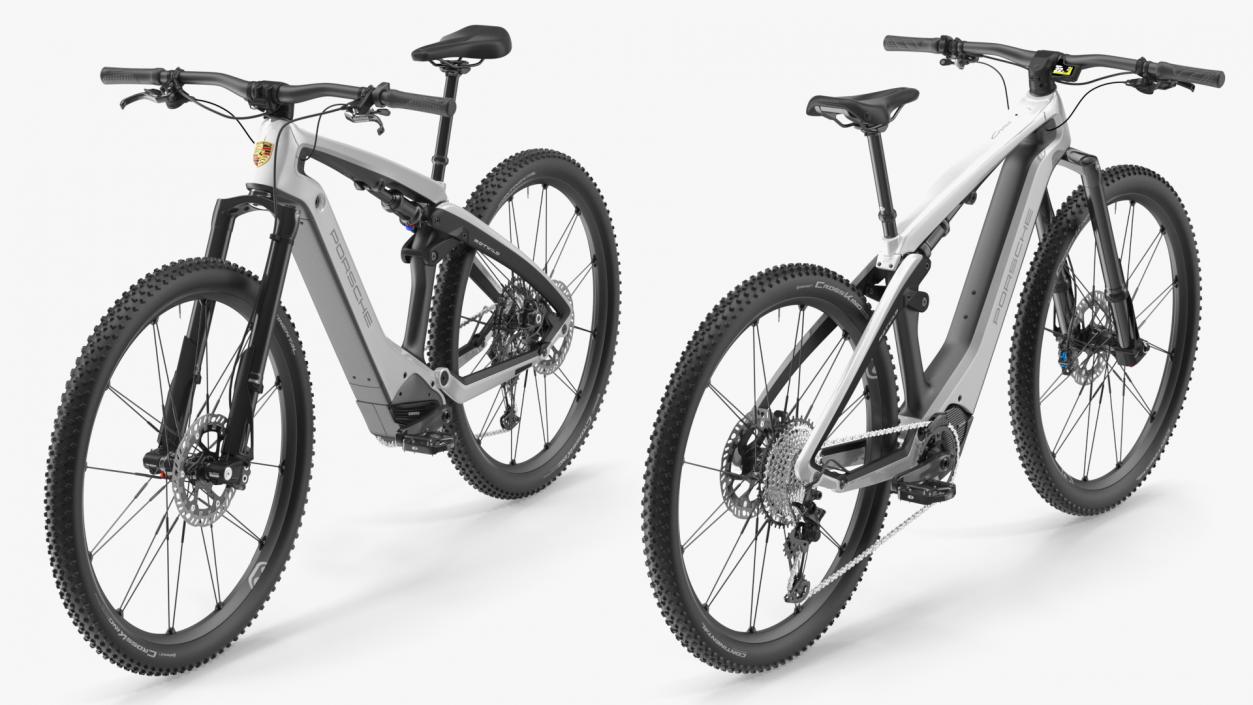 Porsche eBike Cross White Rigged 3D