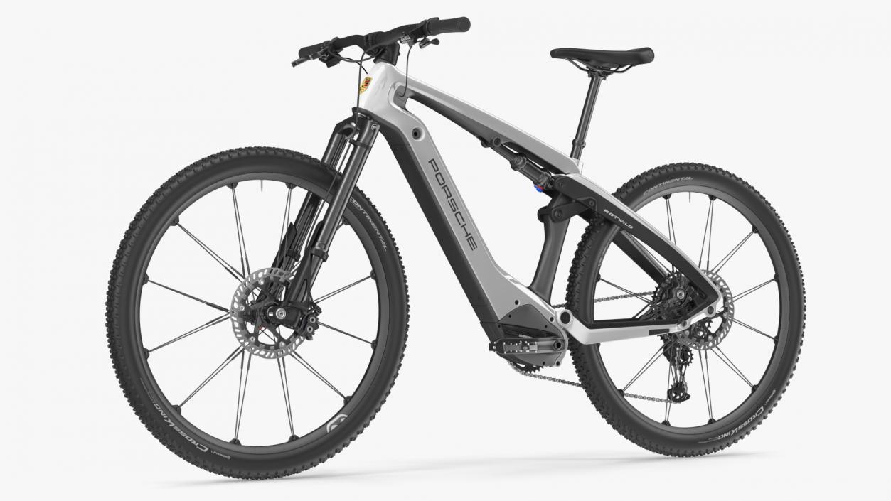 Porsche eBike Cross White Rigged 3D