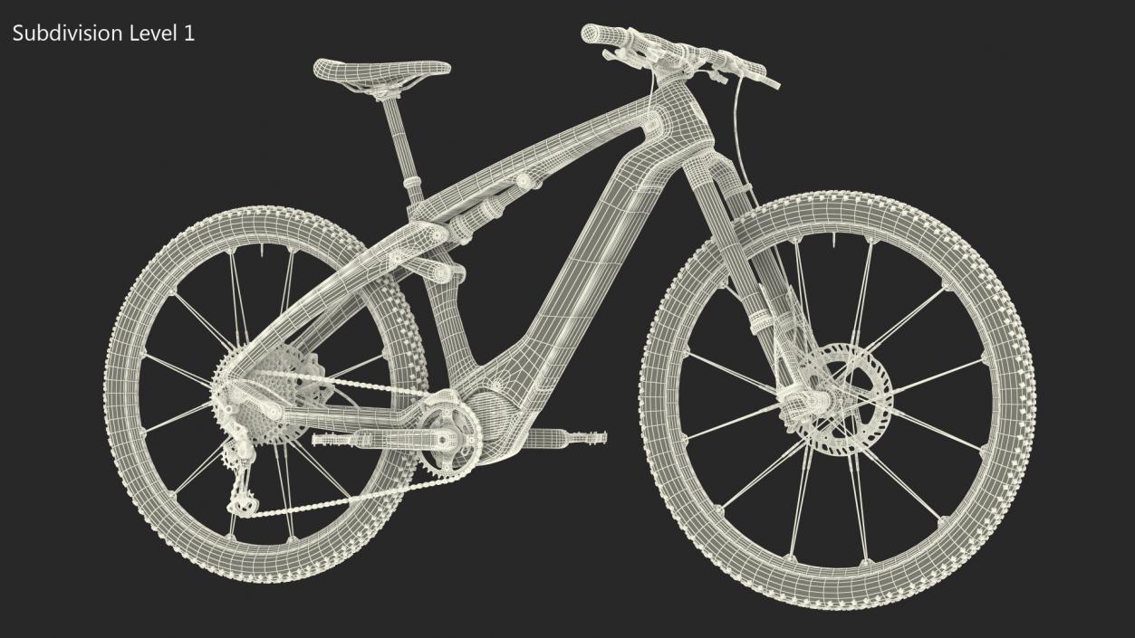 Porsche eBike Cross White Rigged 3D