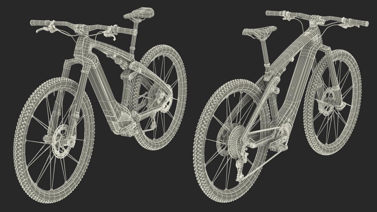 Porsche eBike Cross White Rigged 3D