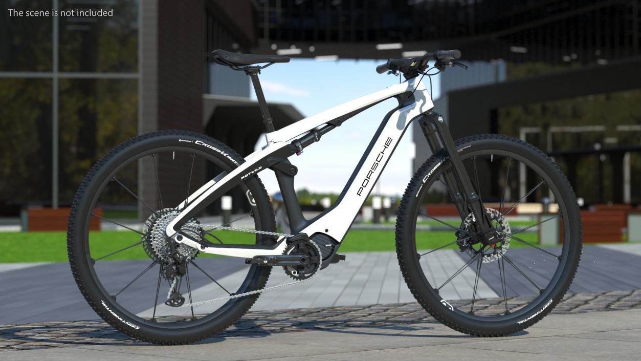 Porsche eBike Cross White Rigged 3D