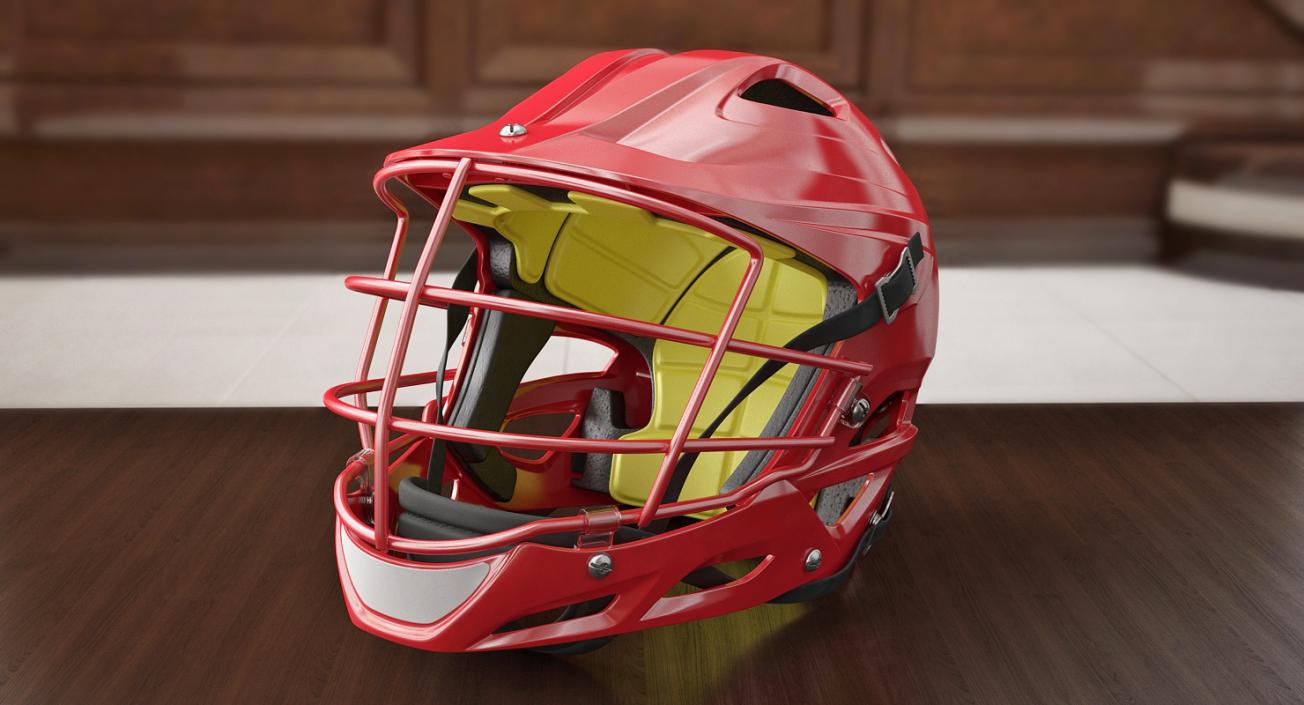 Red Lacrosse Helmet Generic 3D