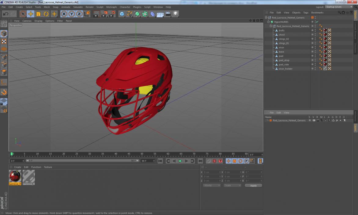 Red Lacrosse Helmet Generic 3D