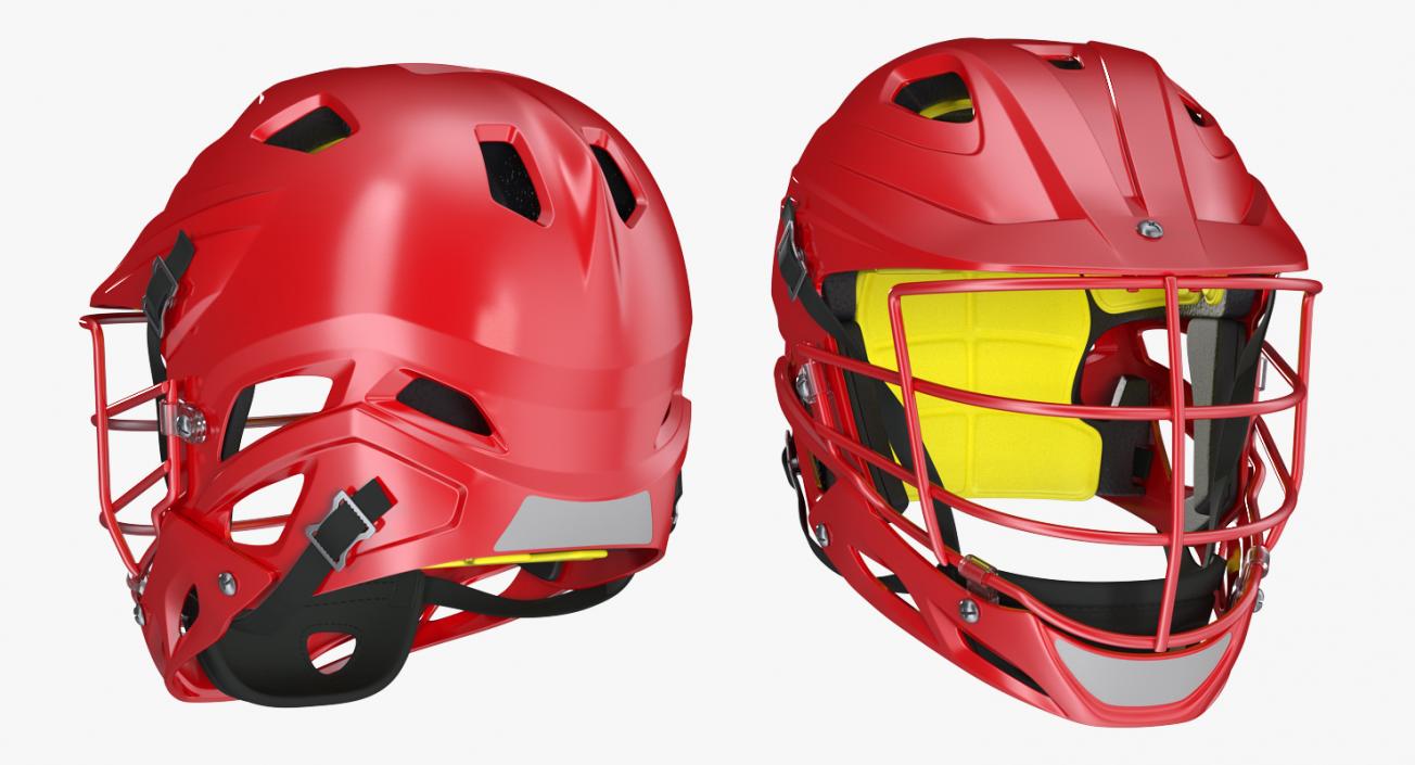 Red Lacrosse Helmet Generic 3D