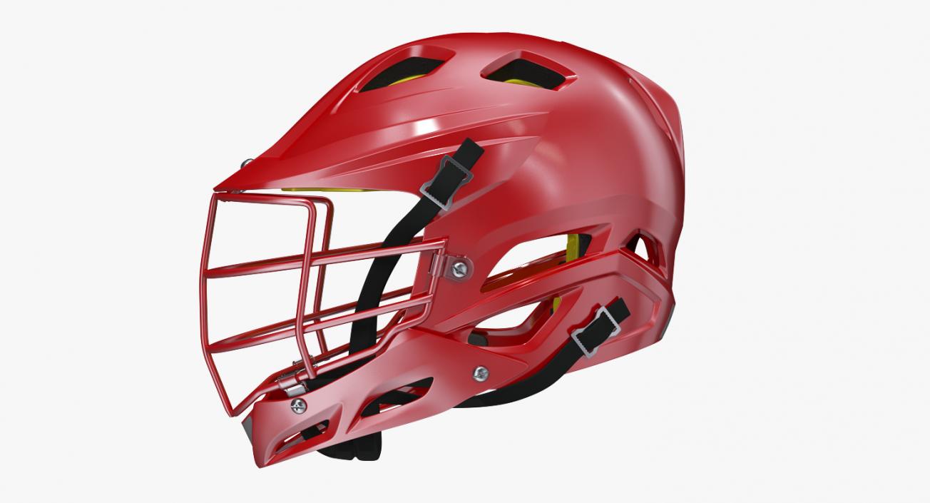 Red Lacrosse Helmet Generic 3D