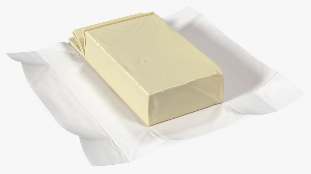 3D Sliced Butter in Open Foil Packaging