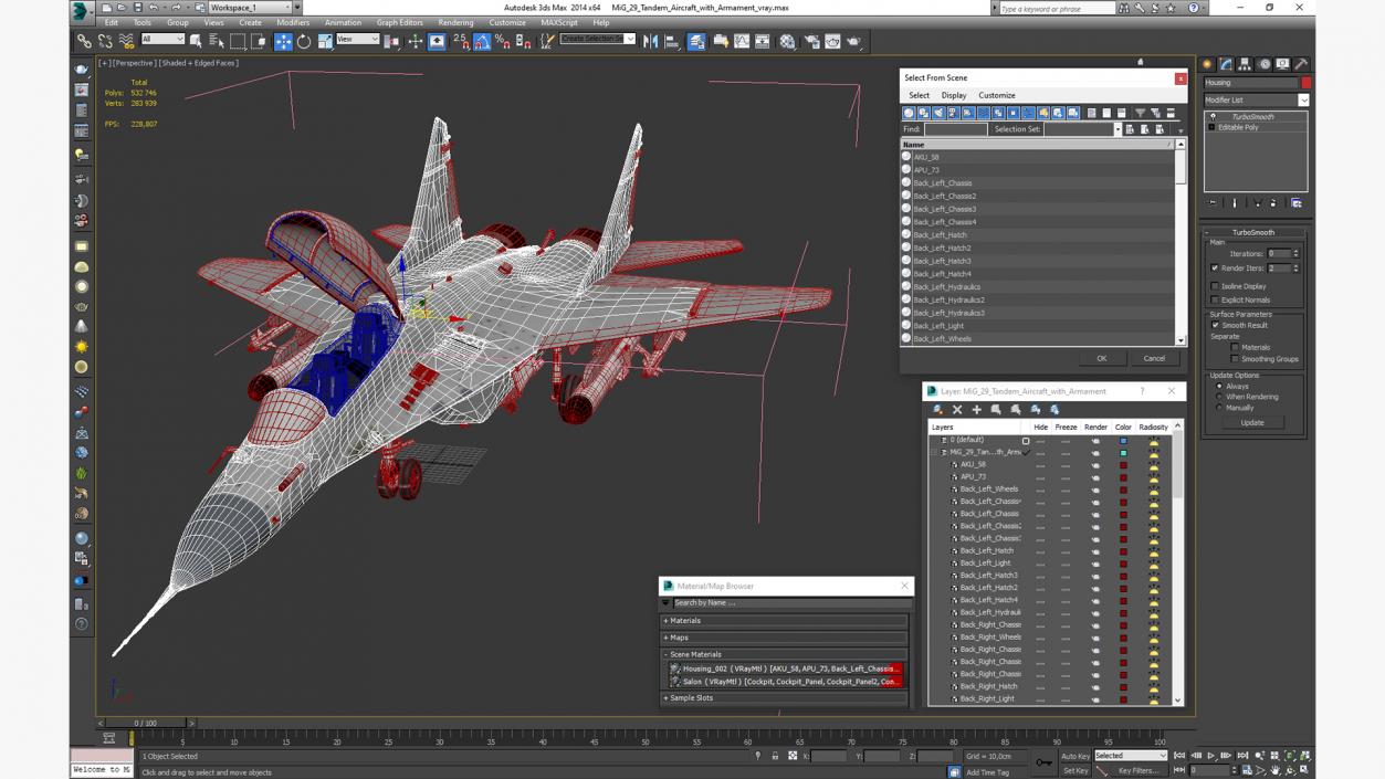 3D MiG 29 Tandem Aircraft with Armament