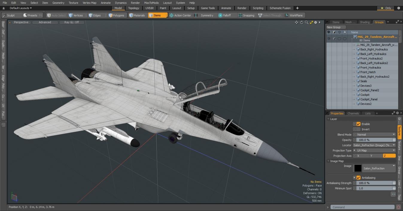 3D MiG 29 Tandem Aircraft with Armament