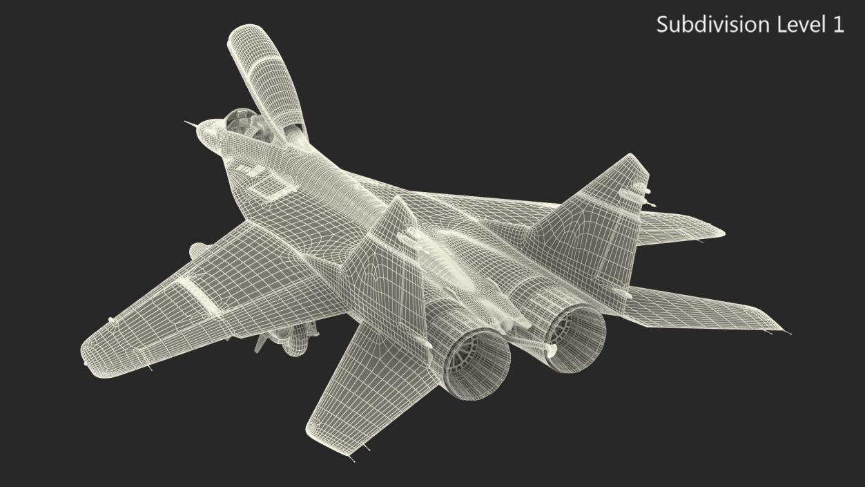 3D MiG 29 Tandem Aircraft with Armament