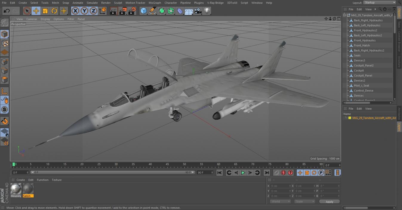 3D MiG 29 Tandem Aircraft with Armament