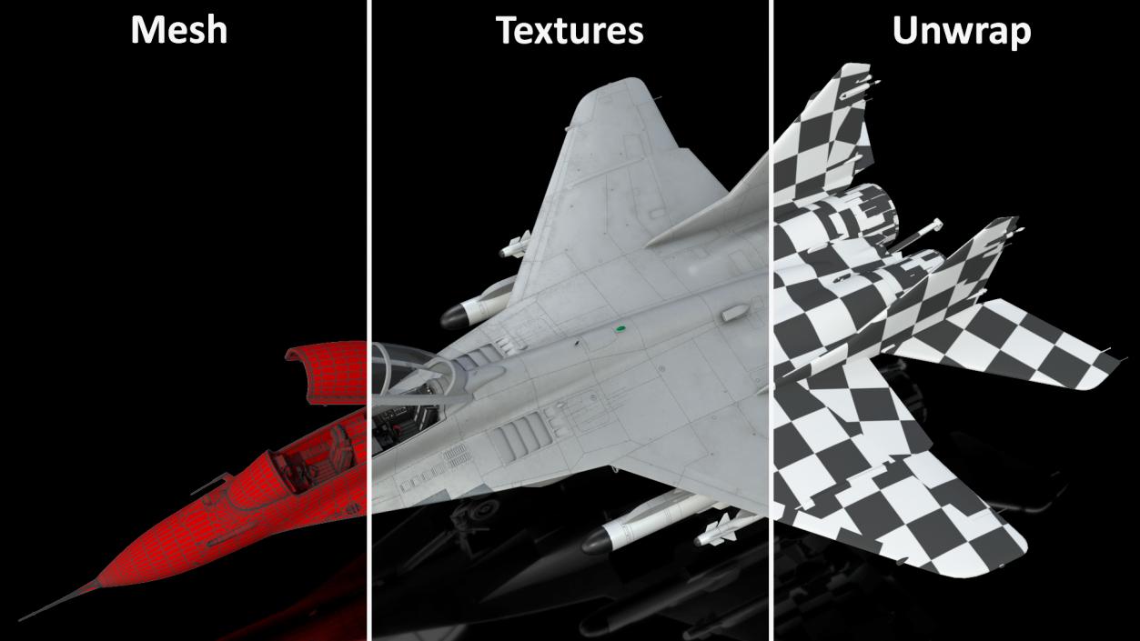 3D MiG 29 Tandem Aircraft with Armament