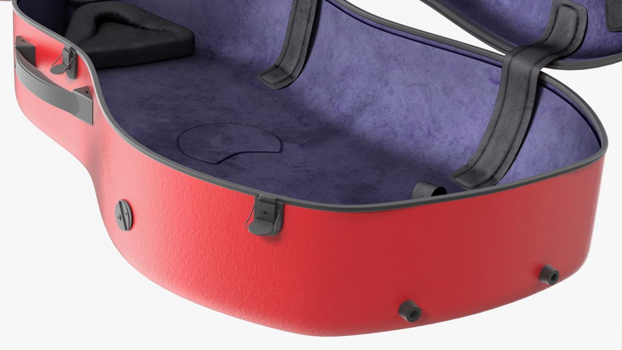 Red Cello Case Open 3D model