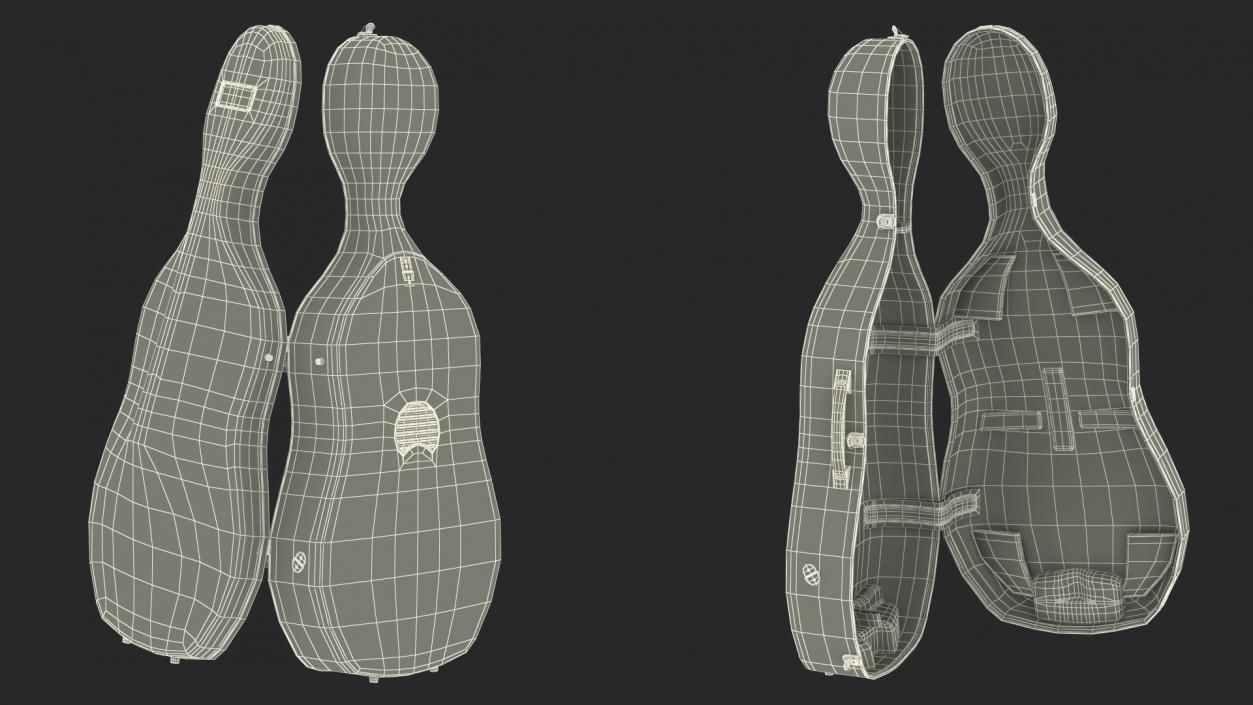 Red Cello Case Open 3D model