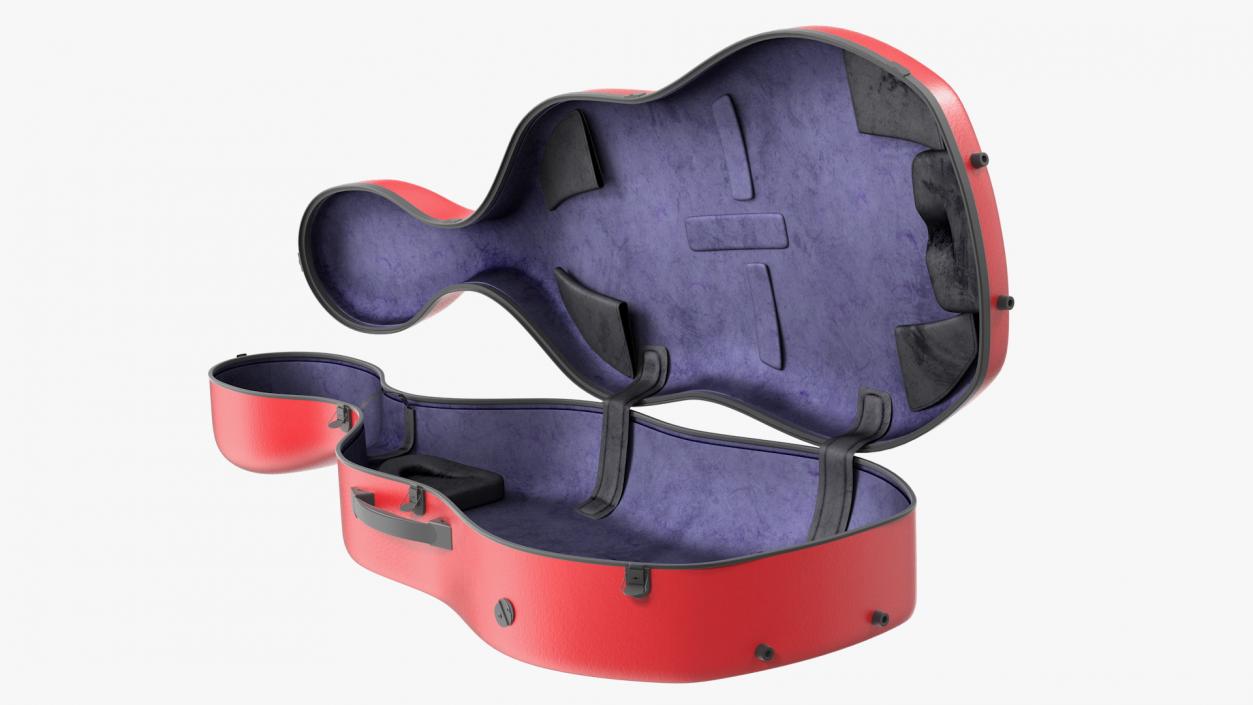 Red Cello Case Open 3D model