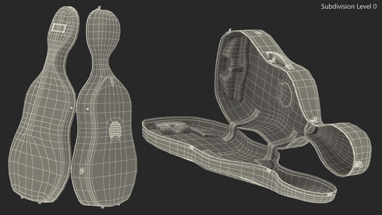 Red Cello Case Open 3D model