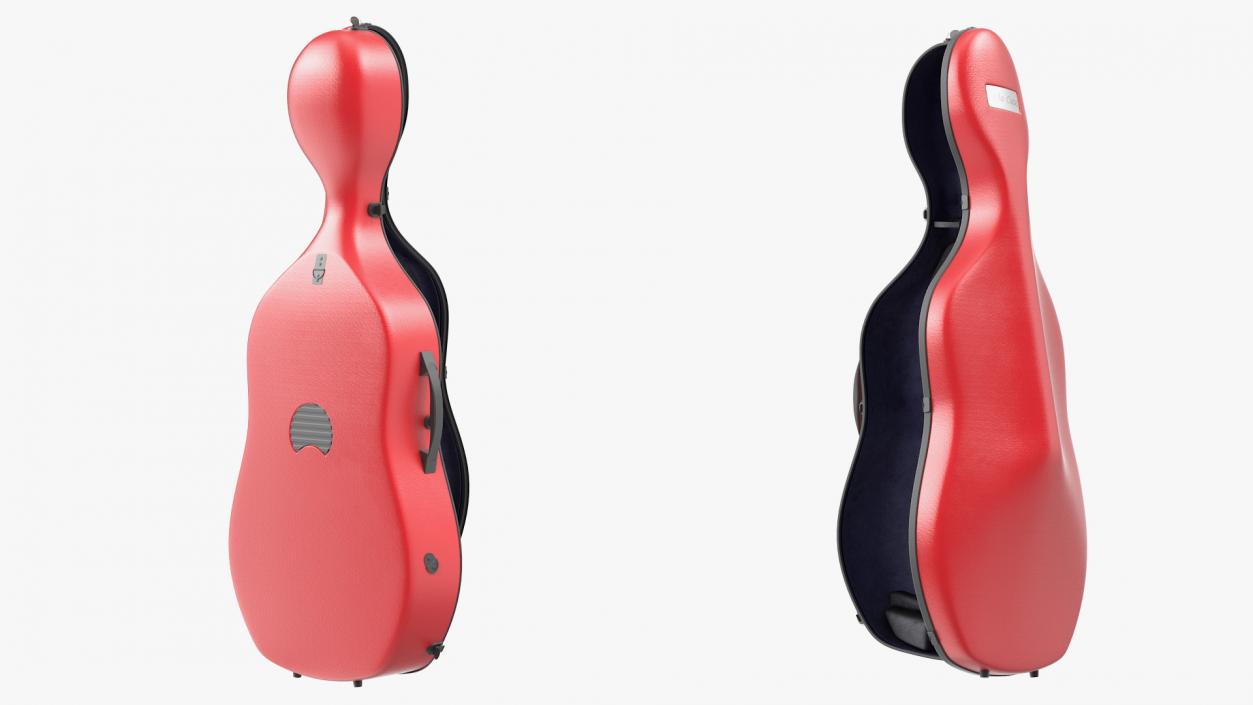 Red Cello Case Open 3D model