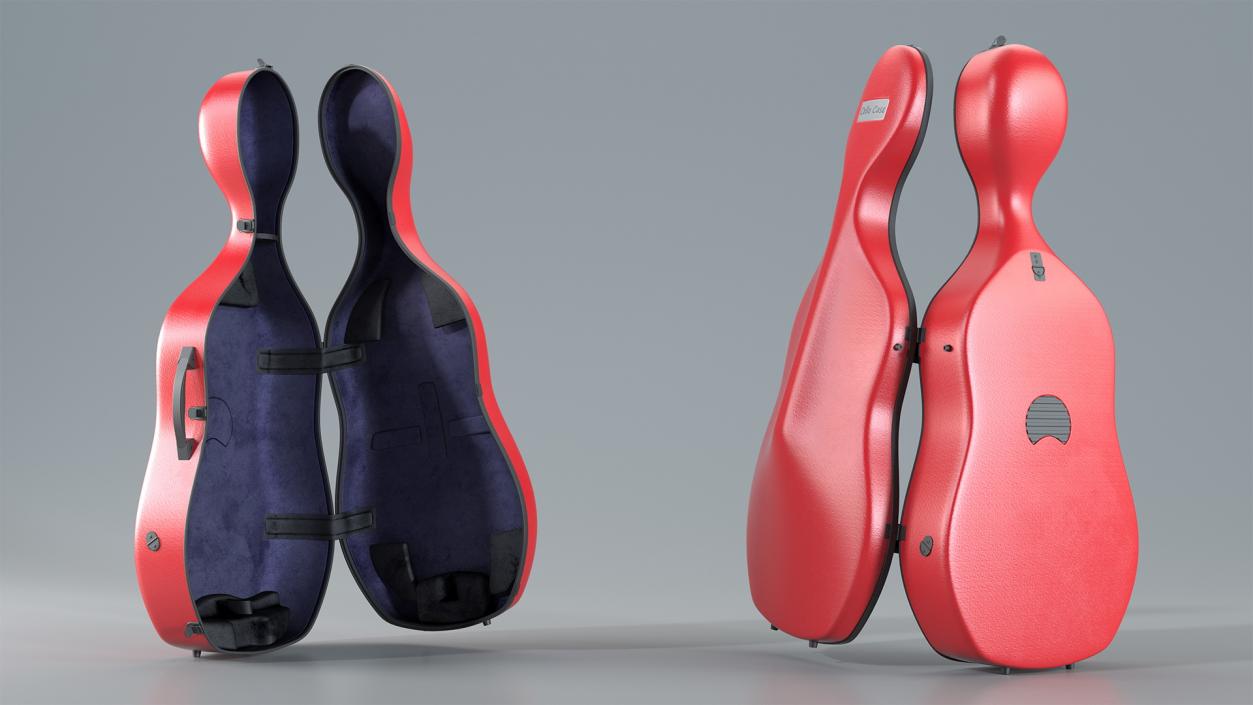 Red Cello Case Open 3D model