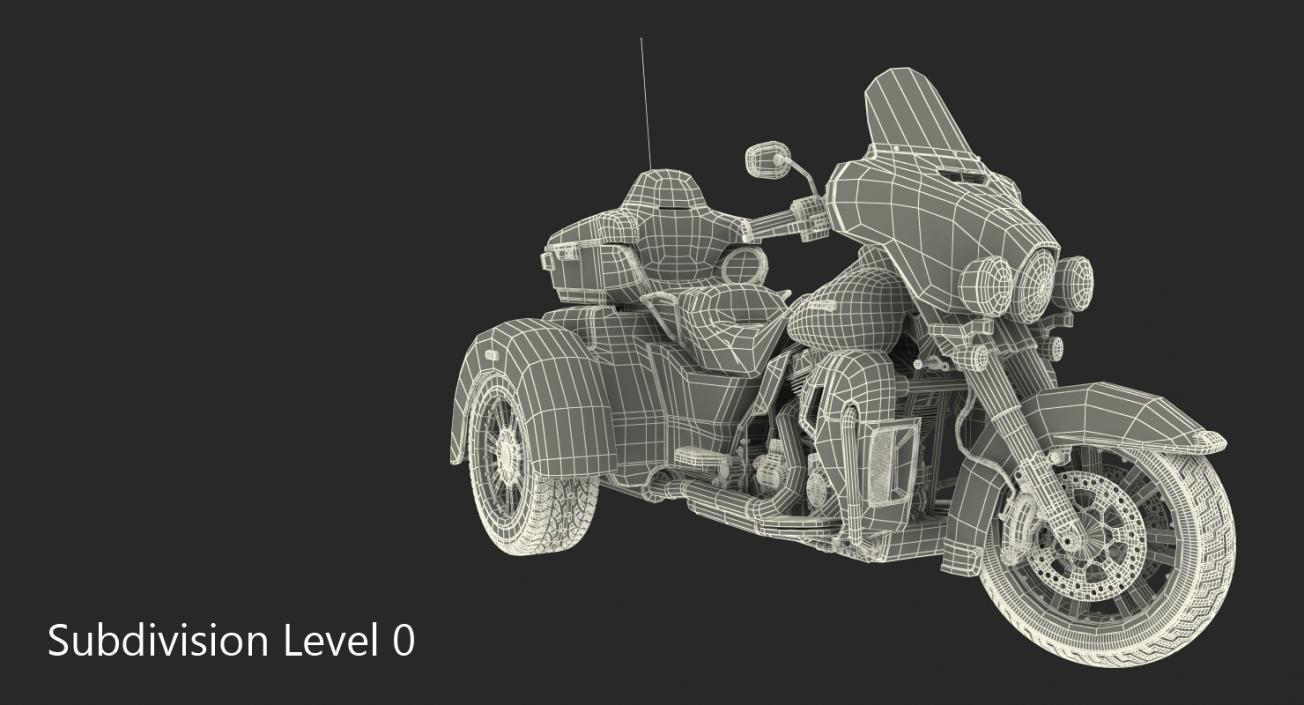 Harley Davidson Tri Glide 2016 Rigged 3D