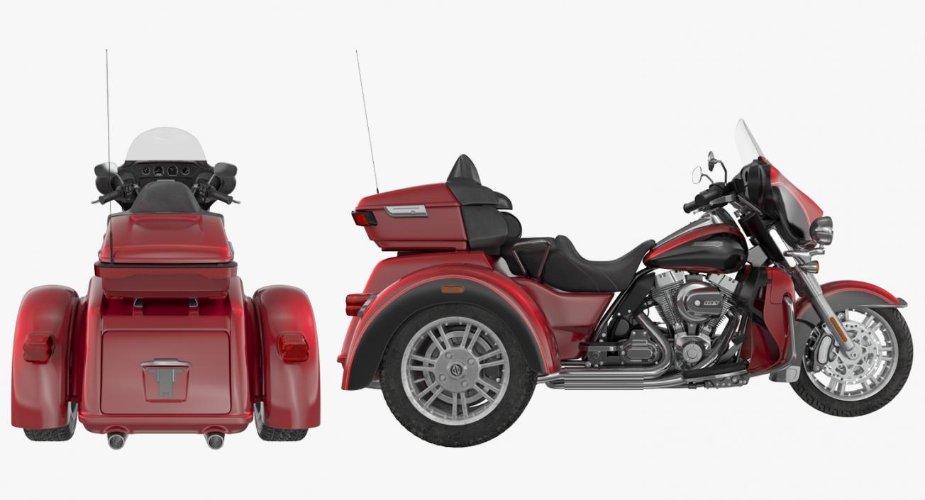 Harley Davidson Tri Glide 2016 Rigged 3D