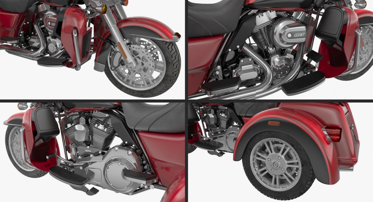 Harley Davidson Tri Glide 2016 Rigged 3D