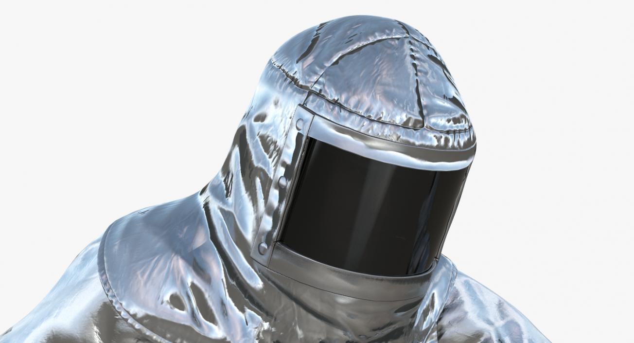 3D Firefighter Wearing Firefighting Suit Aluminum Foil