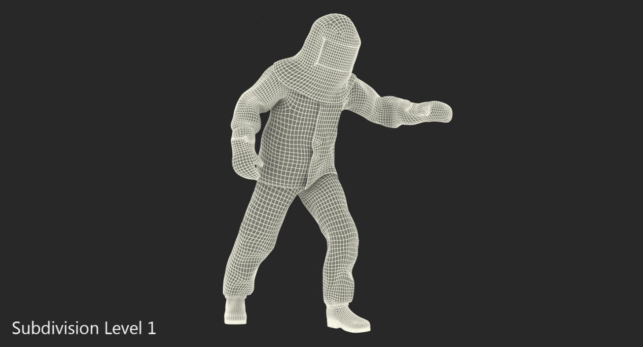 3D Firefighter Wearing Firefighting Suit Aluminum Foil