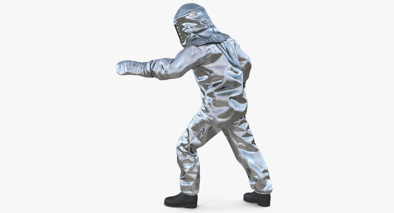 3D Firefighter Wearing Firefighting Suit Aluminum Foil