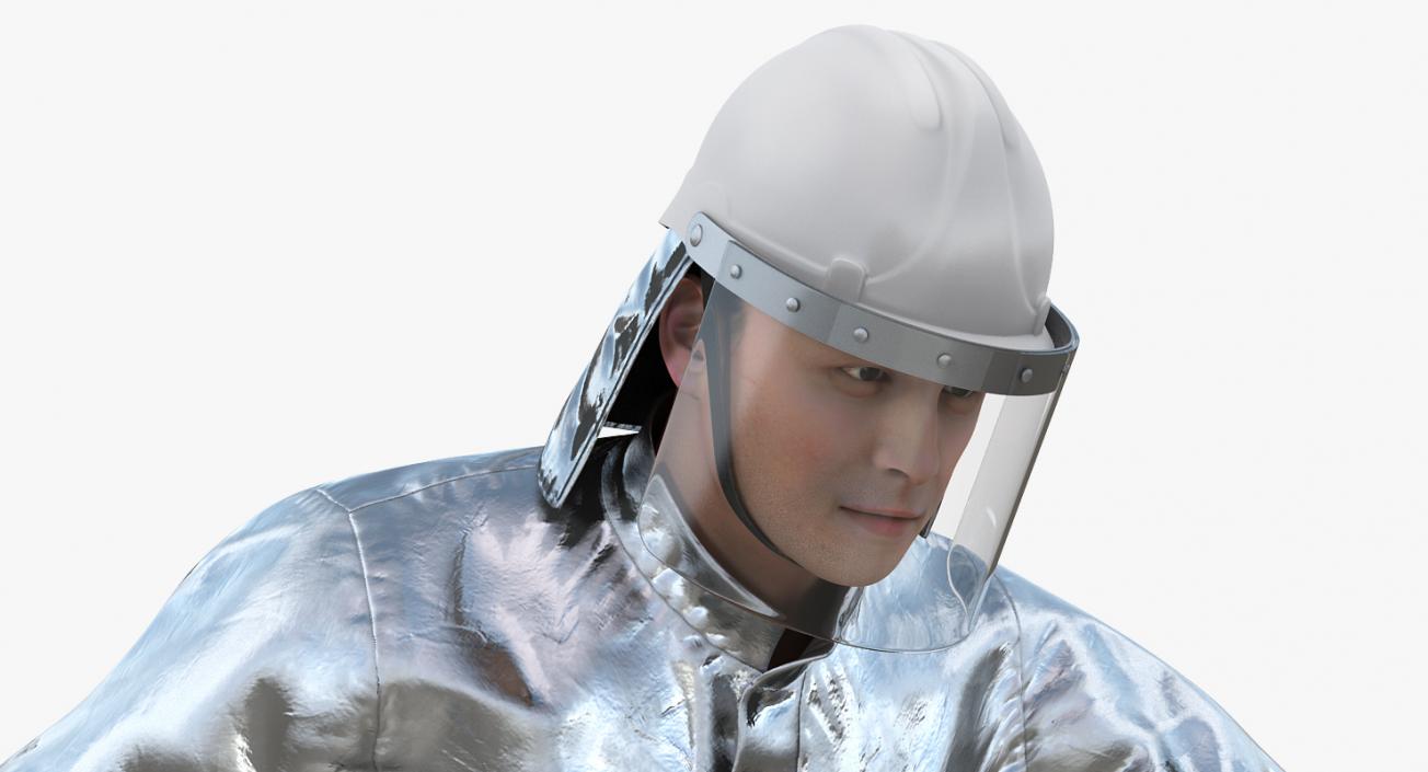 3D Firefighter Wearing Firefighting Suit Aluminum Foil