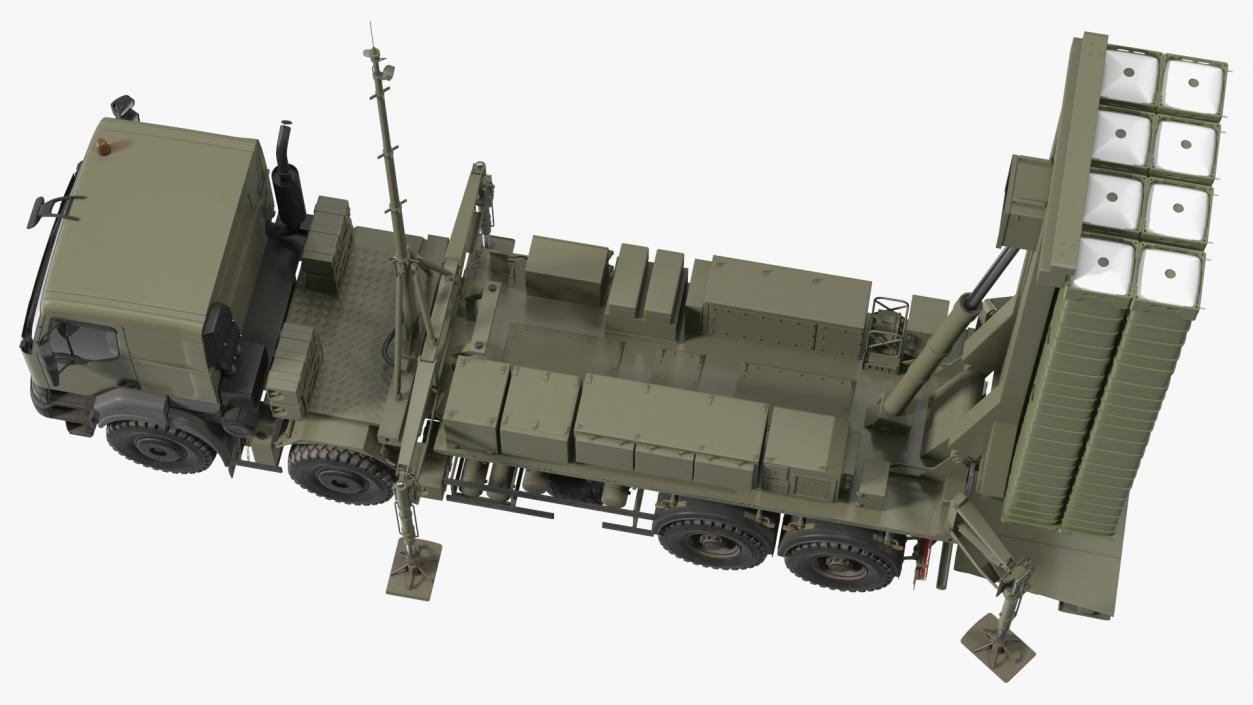 3D Mobile Medium Range Air Defense Missile System Rigged model