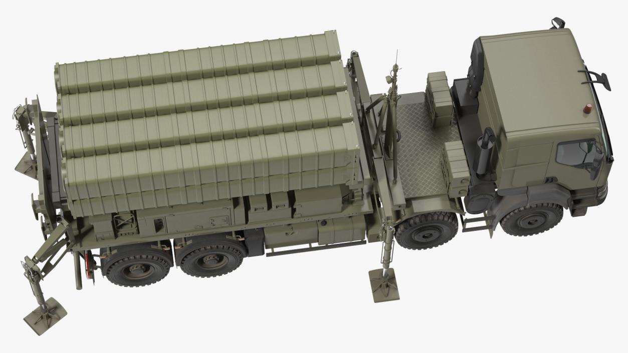 3D Mobile Medium Range Air Defense Missile System Rigged model