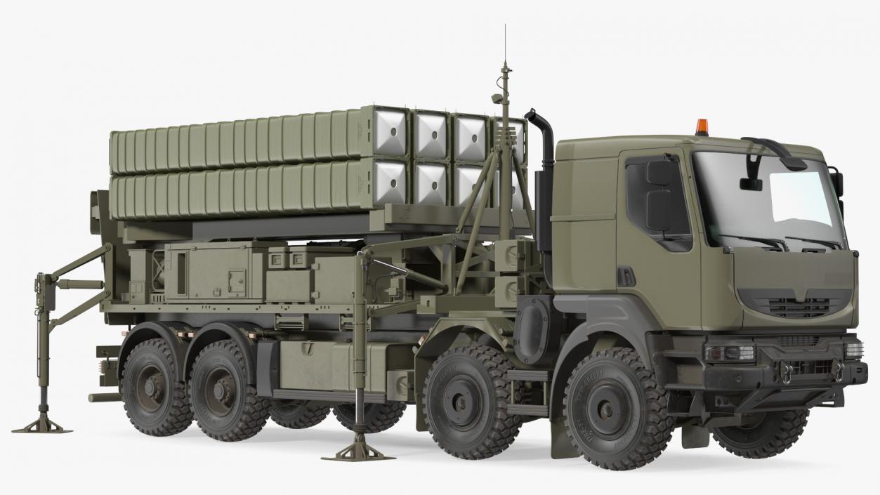 3D Mobile Medium Range Air Defense Missile System Rigged model