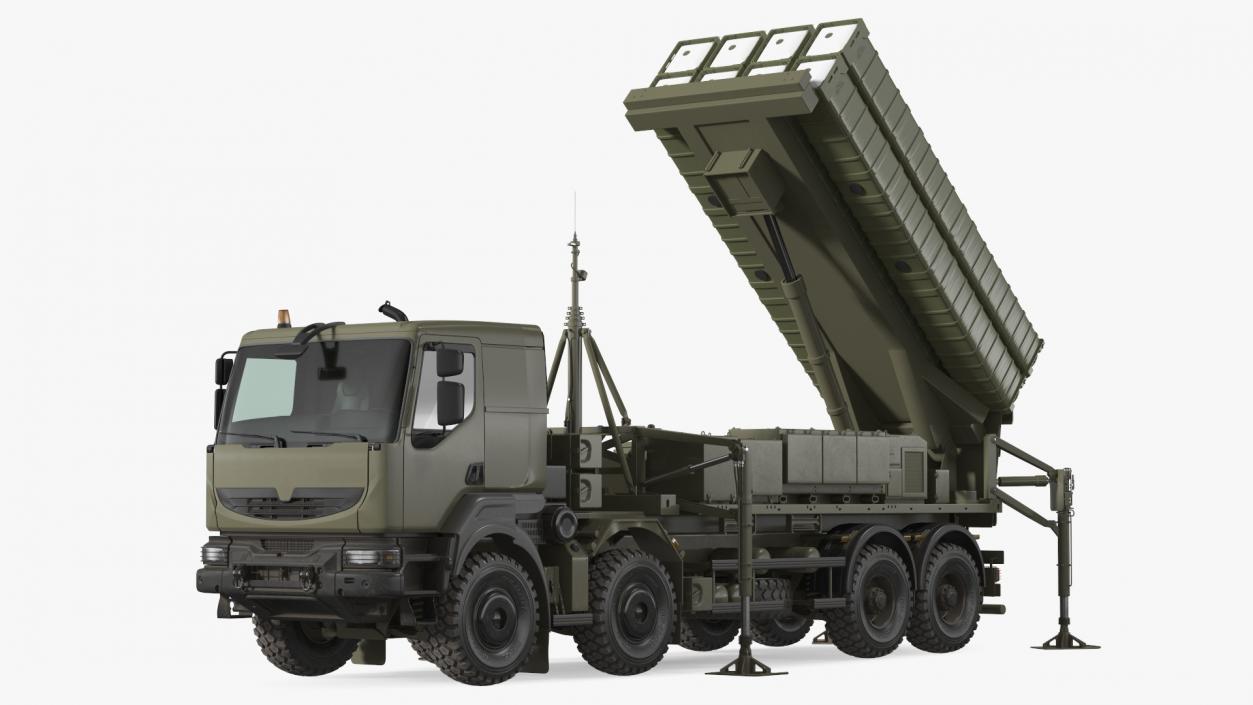 3D Mobile Medium Range Air Defense Missile System Rigged model