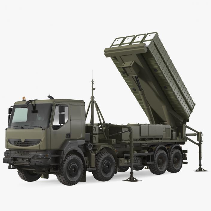 3D Mobile Medium Range Air Defense Missile System Rigged model