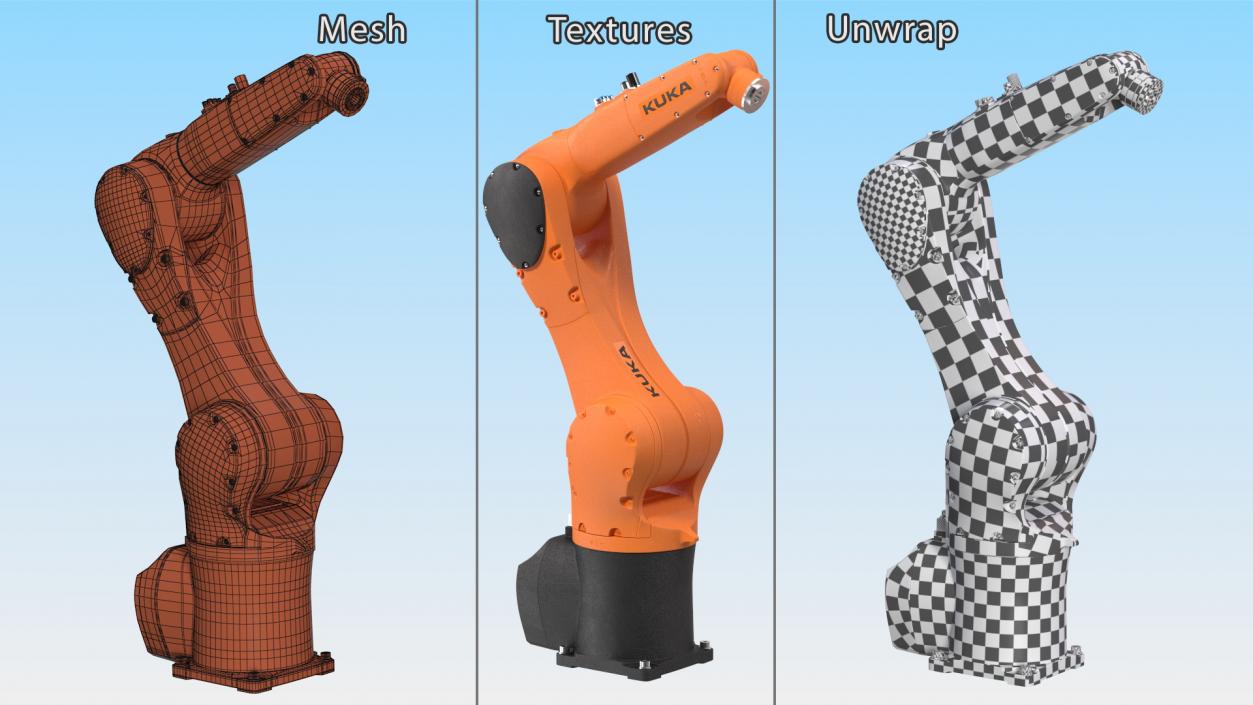 Compact Robot Arm Kuka KR 6 R900 Rigged 3D model