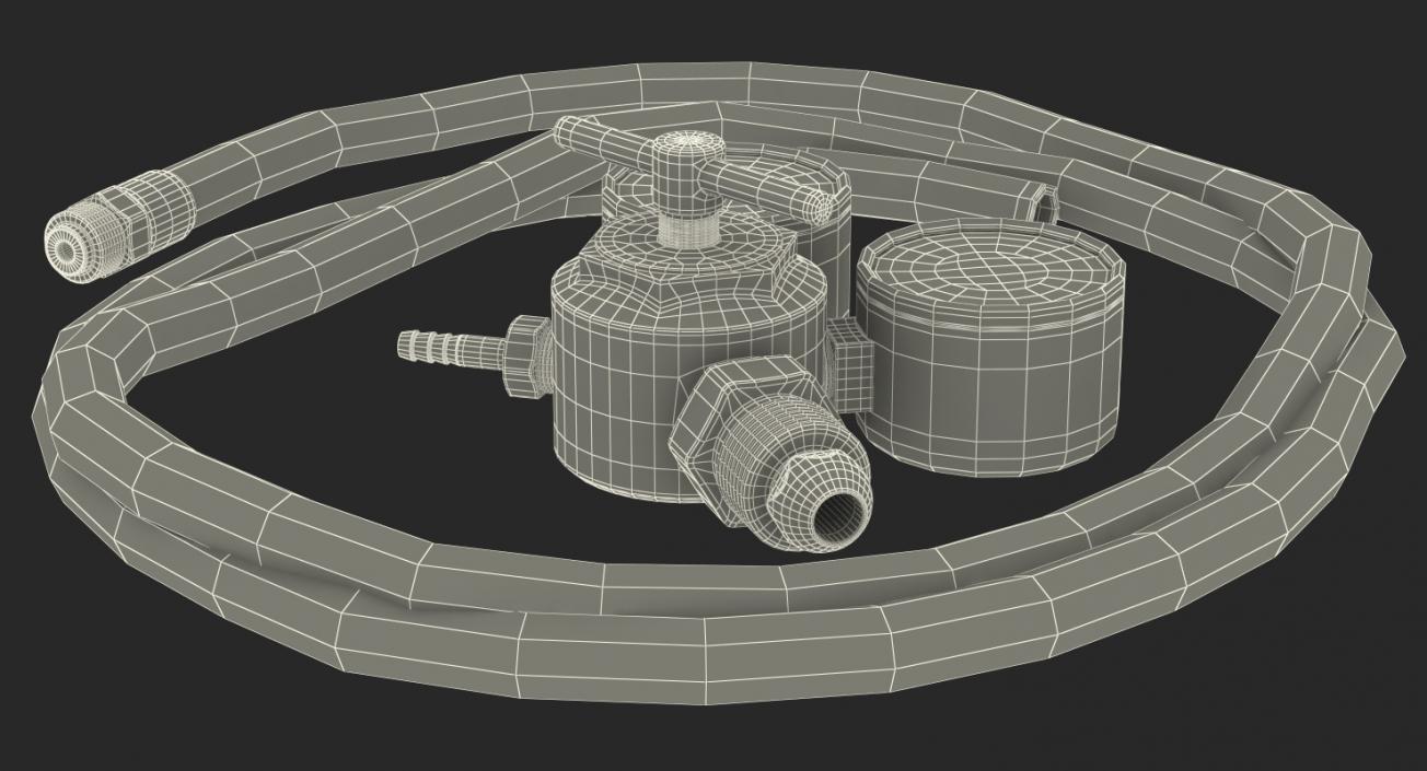 3D Argon Pressure Regulator with Gas Hose model