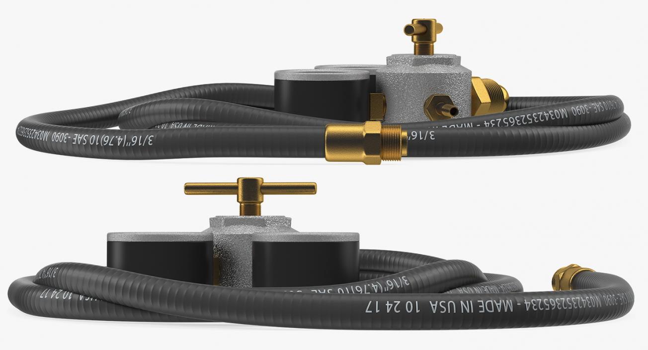 3D Argon Pressure Regulator with Gas Hose model