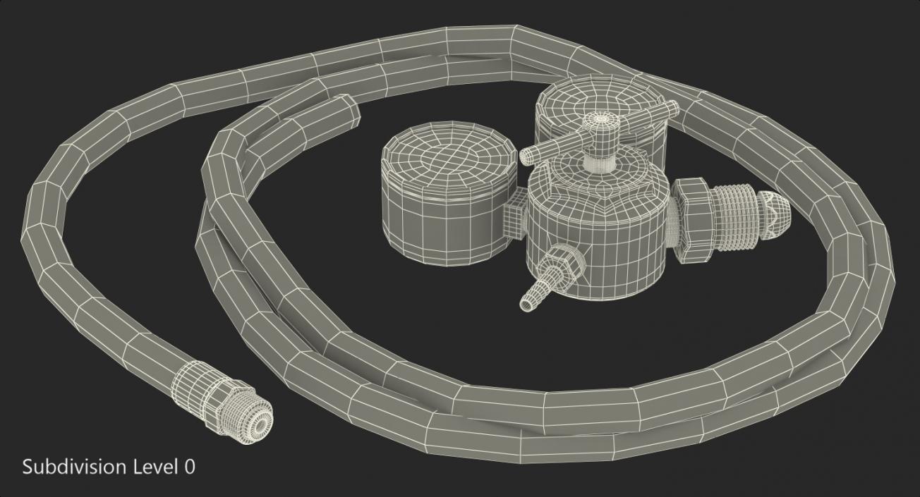 3D Argon Pressure Regulator with Gas Hose model